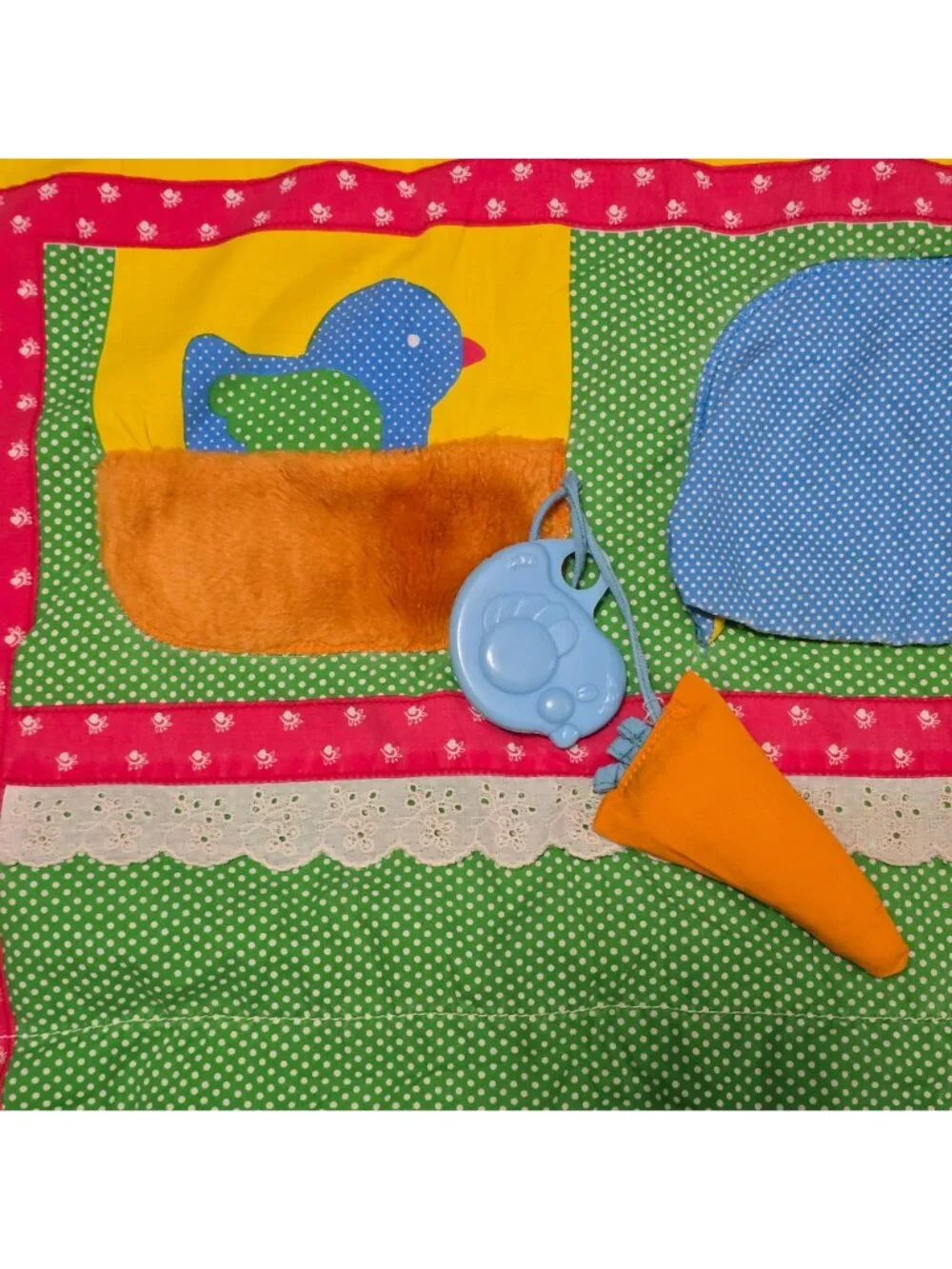 VTG Playskool Interactive Baby Play Mat Tummy Time Activity Patchwork Quilt